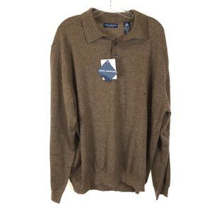 NWT Mens Size XXL John Ashford Super Soft Italian Merino Wool Collared Sweater